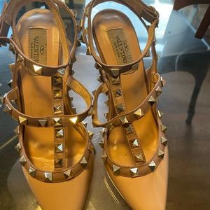Valentino rockstud caged ankle strap pumps